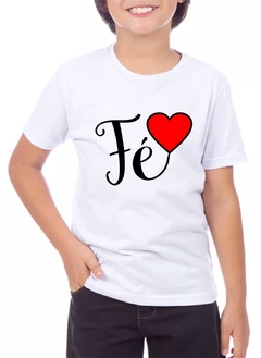 Camiseta Infantil Branca Fé Coração - comprar online
