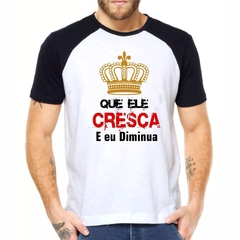 Camiseta manga preta Unissex Que Ele Cresça Coroa Dourada