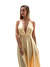 VESTIDO SATEN CON TIRAS CHAMPAGNE - comprar online