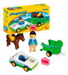 Playmobil 123 Auto Trailer Caballo 70181 Outlet