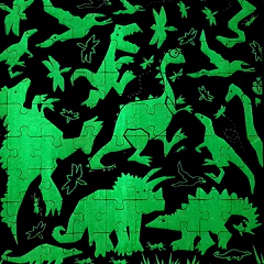PUZZLE FLUORESCENTE DINOSAURIOS ROMPECABEZAS 81 Piezas - comprar online