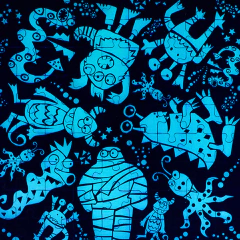Puzzle Monstruos ROMPECABEZAS fluorescente 81 Piezas - Juegos del Caracol