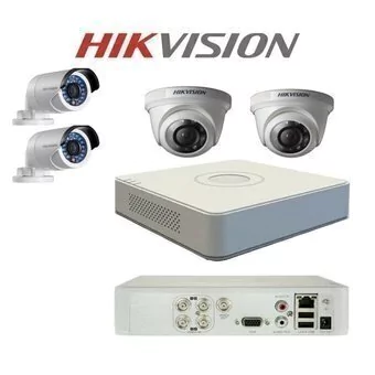 KIT SEGURIDAD HIKVISION DVR 4 CH + 4 CAMARAS HD