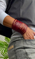 PULSERA MUÑEQUERA CUERO - BORDEAUX - comprar online