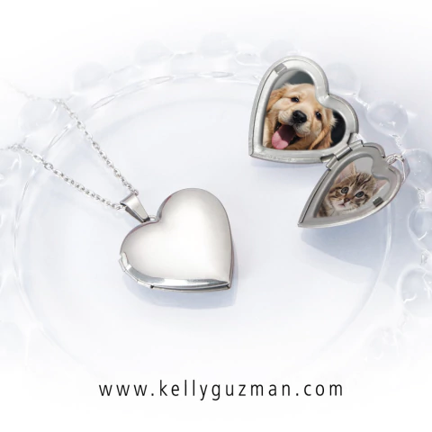 Relicario de corazón en acero inoxidable - comprar en línea