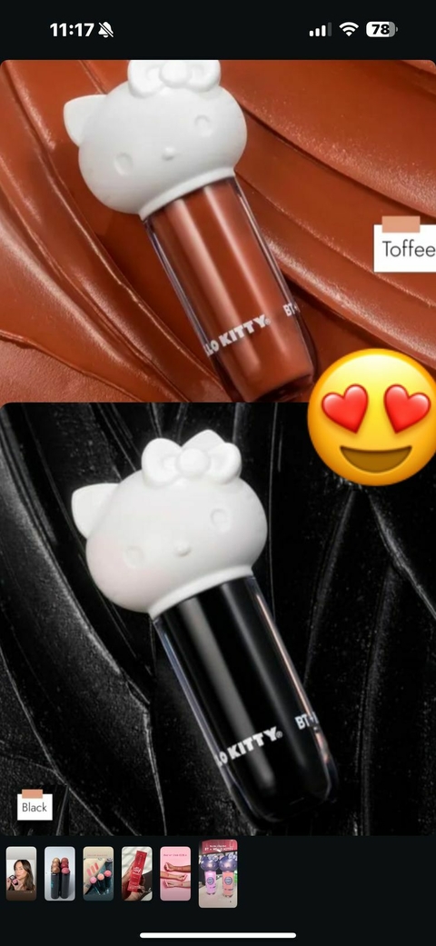 kit 2 Sombras líquidas Bruna Tavares Hello Kitty cores Preta e Toffee - comprar online