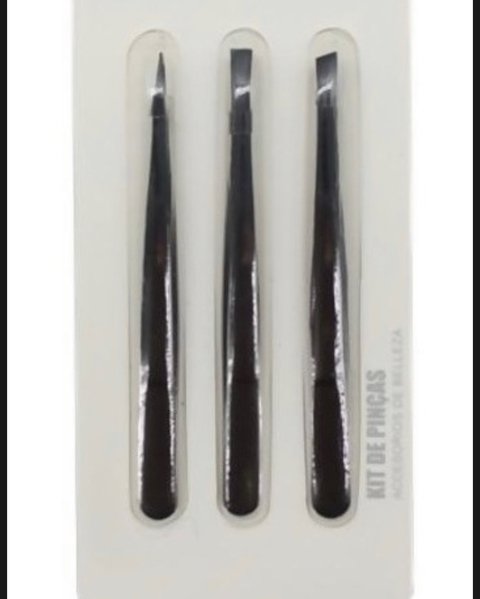 Kit 3 Pinças (reta/diagonal/ponta)