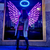 Letrero Luminoso Alas Neon Azul y Morado Led Karaoke Bar Disco