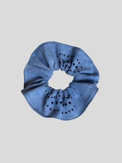 Scrunchie de Cabelo em Jeans com Briho De Strass
