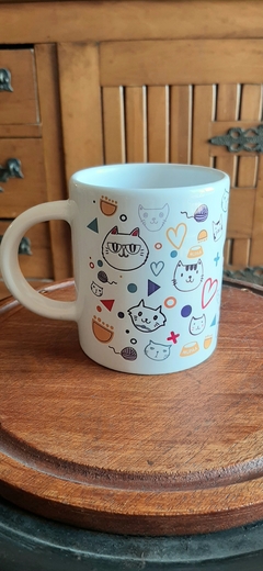 Taza Gato Anteojos Ceramica Cafe Te Modelos Dibujo Animales Cat