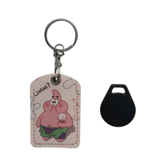 Llavero Eco Cuero Patricio Estrella Bob Esponja Cubre Llave Magnetica Electronica Funda Airtag Proximidad