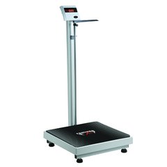 BALANÇA RAMUZA ELETRONICA DIGITAL - LINHA MÉDICA - COM RÉGUA ANTROPOMÉTRICA - CAPACIDADE 200KG/50G - PLATAFORMA EMBORRACHADA 40X40CM - COD. 4001