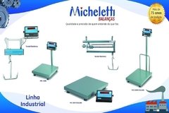BALANÇA MICHELETTI ELETRÔNICA DIGITAL - BIVOLT - COM BATERIA - SEM RS232 - CAPACIDADE 200KG/50G PLATAFORMA AÇO CARBONO 40X50CM - COM COLUNA - COD.120.103.019.BAT - comprar online