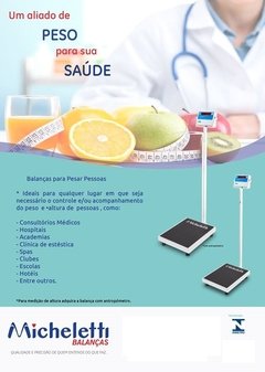 BALANÇA MICHELETTI ELETRÔNICA DIGITAL PARA FARMACIA - RS232 - CAPACIDADE 300KG/100G - PLATAFORMA 50x60CM - COD.120.106.015 - comprar online