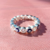 Anillo ojito turco, azules y blancos - Exótica Joyas