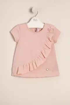 Remera de algodón flame con volado asimetrico Lovely - comprar online