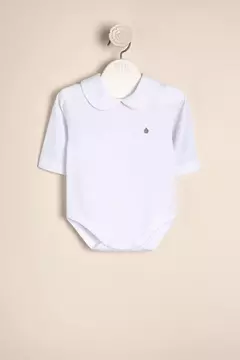 Body de algodón con cuello redondeado con dije