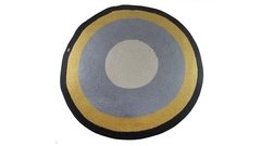 Tapete Redondo Cinza e Amarelo - comprar online