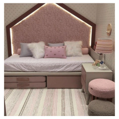 Tapete Quarto infantil Rosa Moderno - Oficina da Roça