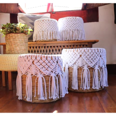 Cesto de Palha com Macramê Sala e Quarto na internet