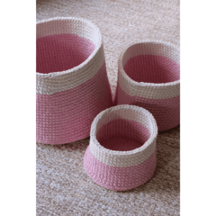 Cesto Rosa Quarto Infantil Menina ( 3 peças ) - comprar online