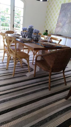 Tapete Preto de Sisal Quarto e Sala