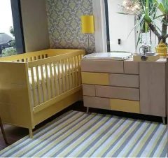 Tapete Infantil Amarelo e Cinza