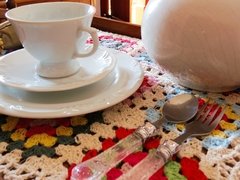 Jogo Americano de Crochê Multicolorido - loja online