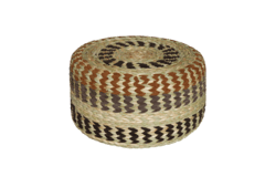 Imagem do Puffs de Palha e Couro (3 Peças)