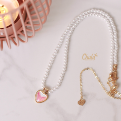 Perlas con corazon irisado