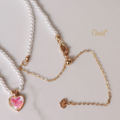 Perlas con corazon irisado - comprar online