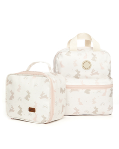 ​MOCHILA CON LONCHERA INFANTIL AMPARO CONEJOS ROSA