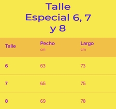Remera Spun Talle Especial 6 al 10 - oncetex