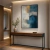 Quadro Decorativo Moderno Azul Com Moldura