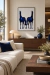 Quadro Decorativo Cavalos Abstratos Azul