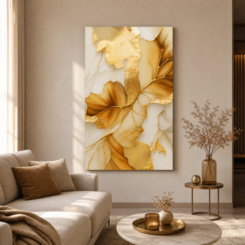 Quadro Decorativo Dourado Elegante