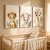 Trio Quadros Decorativos Infantil Clean bege e verde
