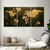 Conjunto 3 Quadros Decorativos Mapa Mundi Preto E Dourado - comprar online