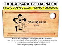 Tabla para meriendas desayunos y picadas con grabado laser boda wedding casamientos en internet