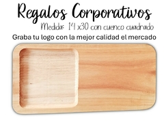 Tabla 14x30 con cuenco y grabado laser de logos