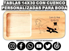 Tablas personalizadas con grabado laser para casamientos wedding - PICATABLAS GRABADO LASER (Tienda de regalos)