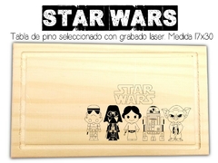 STAR WARS - Tabla de picadas multiuso con grabado laser. Regalos originales y utiizables!