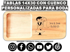 Tablas personalizadas con grabado laser para casamientos wedding