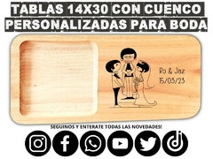 Tablas personalizadas con grabado laser para casamientos wedding