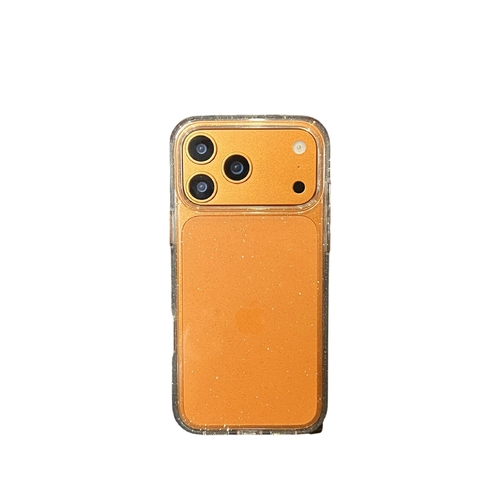 Capa Case iPhone 17 Pro Max Laranja Transparente Glitter MagSafe - comprar online