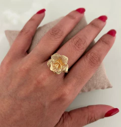 Anel Rosa Vazada - Aro 20 (Cód. 10017)