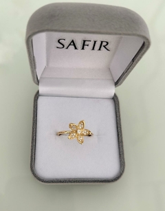 Anel Flor Pétalas Cravejadas - Aro 20 (Cód. 10023) - comprar online