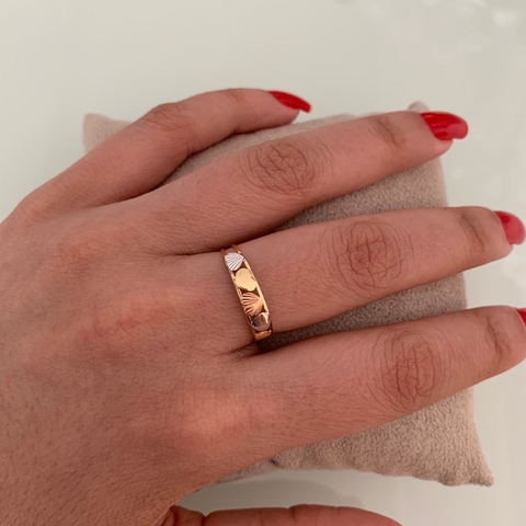 Anel Corações Decorados - Aro 19 (Cód.3551)