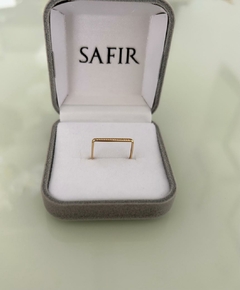 Anel Quadrado Cravejado - Aro 15 (Cód. 9980) na internet