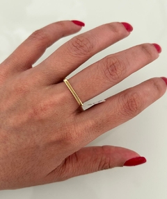 Anel Quadrado Liso - Aro 15 e 17 (Cód. 9984)